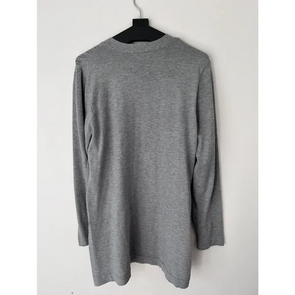 Karen Scott Womens Open Knit Cardigan Sweater Size Large Gray - Picture 3 of 6